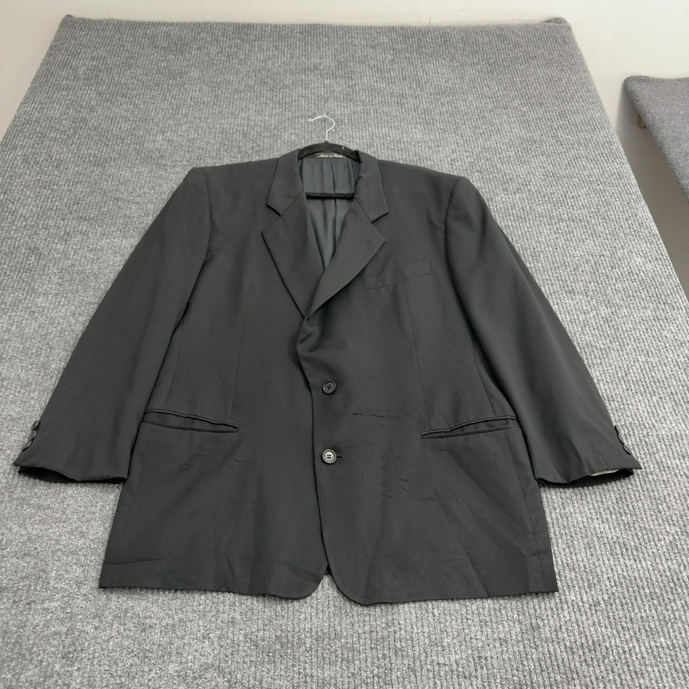 Vintage Giorgio Armani x Saks Fifth Avenue Blazer Men 46 Black Wool Blend Luxury